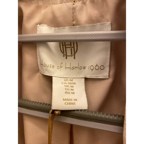 HOUSE OF HARLOW Double Breasted Jacquard Blazer in Light Pink Size M - Picture 3 of 3